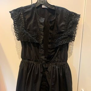 Sandro Paris black dress midi lace black dress